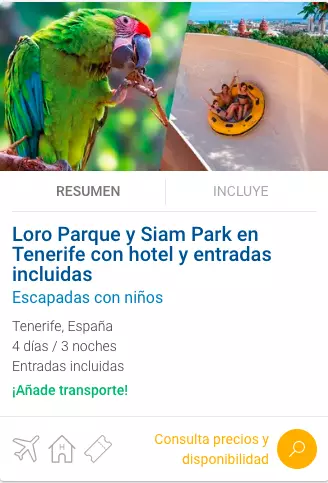 Loro Parque y Siam Park en Tenerife con hotel y entradas incluidas